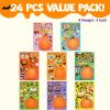 imageJOYIN 24 Pcs Halloween Pumpkin Decorating Stickers Party Favor for Kids Art Crafts Party Supplies Pumpkin Face Sticker with 8 Designs Halloween Treats Classroom Activities Games