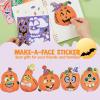 imageJOYIN 24 Pcs Halloween Pumpkin Decorating Stickers Party Favor for Kids Art Crafts Party Supplies Pumpkin Face Sticker with 8 Designs Halloween Treats Classroom Activities Games