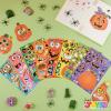 imageJOYIN 24 Pcs Halloween Pumpkin Decorating Stickers Party Favor for Kids Art Crafts Party Supplies Pumpkin Face Sticker with 8 Designs Halloween Treats Classroom Activities Games