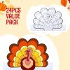 imageJOYIN 24 Pcs Thanksgiving Coloring Headbands Color Your Own Turkey Crowns Kids Craft Set for Thanksgiving Kids School Activities Class Events Party Decoration Supplies