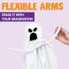 imageJOYIN 275quot Halloween Hanging Ghosts Outdoor Decoration5 Pack Cute Flying Ghost for Halloween Front Yard Patio Lawn Garden Party Dcor and Holiday Hanging Decorations