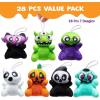 imageJOYIN 28 PCS Halloween Mini Plush Toy Assortment with 7 Characters Mini Halloween Plush Toy Bulk for Kids Trick or Treating Classroom Party Favors Supplies Prizes Goodie Bag Stuffers Fillers