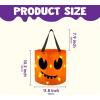 imageJOYIN 3 PCS Halloween Candy Pumpkin Buckets 102 x 118 LED Light Trick or Treat Buckets Orange Reusable Goody Treat Baskets for Kids Polyester Bags Halloween Birthday Party Favor Supplies