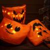 imageJOYIN 3 PCS Halloween Candy Pumpkin Buckets 102 x 118 LED Light Trick or Treat Buckets Orange Reusable Goody Treat Baskets for Kids Polyester Bags Halloween Birthday Party Favor Supplies
