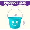 imageJOYIN 3 PCS Halloween Trick or Treat Pumpkin Buckets Allergy Friendly Jack O Lantern Teal Bucket Baskets Plastic Pails with Handle for Kids Party Favors Supplies Props7quot x 7quot x 5quot