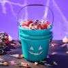 imageJOYIN 3 PCS Halloween Trick or Treat Pumpkin Buckets Allergy Friendly Jack O Lantern Teal Bucket Baskets Plastic Pails with Handle for Kids Party Favors Supplies Props7quot x 7quot x 5quot