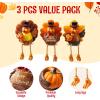 imageJOYIN 3 PCS Thanksgiving Turkey Tabletop Centerpiece Decor Resin Turkey Figurines Thanksgiving Decoration Autumn Decor Fall Harvest Home Decorations Indoor Kitchen Decor Party Supplies