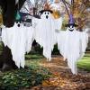 imageJOYIN 3 Pack 248quot Halloween Hanging Ghost Decorations Halloween White Flying Ghost with Hats for Haunted House Graveyard Scene Spooky Indoor and Outdoor Decor