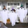 imageJOYIN 3 Pack 248quot Halloween Hanging Ghost Decorations Halloween White Flying Ghost with Hats for Haunted House Graveyard Scene Spooky Indoor and Outdoor Decor