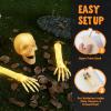 imageJOYIN 3 Pcs Halloween Skeleton Decorations Outdoor LED Realistic Skeleton Yard Stakes Light Up Skull and Arms Decor for Graveyard Yard Lawn Garden Party SuppliesLED Realistic Skeleton