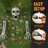 imageJOYIN 3 Pcs Halloween Skeleton Decorations Outdoor LED Realistic Skeleton Yard Stakes Light Up Skull and Arms Decor for Graveyard Yard Lawn Garden Party SuppliesRealistic Skeleton