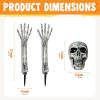 imageJOYIN 3 Pcs Halloween Skeleton Decorations Outdoor LED Realistic Skeleton Yard Stakes Light Up Skull and Arms Decor for Graveyard Yard Lawn Garden Party SuppliesRealistic Skeleton