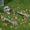 imageJOYIN 3 Pcs Halloween Skeleton Decorations Outdoor LED Realistic Skeleton Yard Stakes Light Up Skull and Arms Decor for Graveyard Yard Lawn Garden Party SuppliesRealistic Skeleton