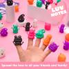imageJOYIN 30 Packs Valentines Day Finger Puppets with Cards Classroom Exchange Gift for Kids Valentines Party Favors Holiday Reward Prizes