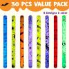 imageJOYIN 30 Pcs Halloween Glow Sticks Bulk Party Pack Hanging Wands in 8 Design 6 Color Light Up Stick for Kid Glow in The Dark Halloween Party Favor Supplies Goodie Bag Filler Trick or Treating Gift