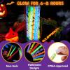 imageJOYIN 30 Pcs Halloween Glow Sticks Bulk Party Pack Hanging Wands in 8 Design 6 Color Light Up Stick for Kid Glow in The Dark Halloween Party Favor Supplies Goodie Bag Filler Trick or Treating Gift