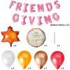 imageJOYIN 30 Pcs Thanksgiving Party Decoration Set Includes Pink FRIENDGIVING Foil Banner 3 Large Maple Leaf Balloons 2 Combo and 12 Latex Balloons Hanging Decoration Fall Holiday Decor Party Supplies