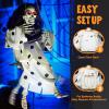 imageJOYIN 31quot Halloween Animatronics Decorations Scary Swinging Clown Outdoor Hanging Skeleton with Lightup Eyes and Kicking Legs Sound Activated Ghost Decor for Haunted House Lawn Yard Patio