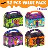 imageJOYIN 32 Pcs Halloween Candy Treat Boxes House Cardboard Cupcake Cookie Goodie Boxes for Halloween Party Favor Supplies Trick or Treat Classroom Exchange Goody BagsTrick or Treat Boes