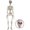 imageJOYIN 36 Halloween Skeleton Decorations with Red LED Light Eyes Plastic Bones with Movable