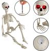 imageJOYIN 36 Halloween Skeleton Decorations with Red LED Light Eyes Plastic Bones with Movable