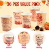 imageJOYIN 36 PCS Thanksgiving Disposable Cups9 oz Pumpkin Maple Leaves Paper Cups for Juice Coffee and HotCold Drinks 4 Charming Designs for Thanksgiving Party Fall Leaves Harvest Decoration