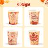 imageJOYIN 36 PCS Thanksgiving Disposable Cups9 oz Pumpkin Maple Leaves Paper Cups for Juice Coffee and HotCold Drinks 4 Charming Designs for Thanksgiving Party Fall Leaves Harvest Decoration