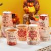 imageJOYIN 36 PCS Thanksgiving Disposable Cups9 oz Pumpkin Maple Leaves Paper Cups for Juice Coffee and HotCold Drinks 4 Charming Designs for Thanksgiving Party Fall Leaves Harvest Decoration