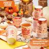 imageJOYIN 36 PCS Thanksgiving Disposable Cups9 oz Pumpkin Maple Leaves Paper Cups for Juice Coffee and HotCold Drinks 4 Charming Designs for Thanksgiving Party Fall Leaves Harvest Decoration