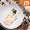 imageJOYIN 36PCS Thanksgiving Turkey Cutlery Holders Gold Foil Utensil Holders for Autumn Fall Party Dinner Table DecorPumpkin and Leaves Cutlery Holder