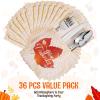 imageJOYIN 36PCS Thanksgiving Turkey Cutlery Holders Gold Foil Utensil Holders for Autumn Fall Party Dinner Table DecorPumpkin and Leaves Cutlery Holder