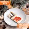 imageJOYIN 36PCS Thanksgiving Turkey Cutlery Holders Gold Foil Utensil Holders for Autumn Fall Party Dinner Table DecorPumpkin and Leaves Cutlery Holder