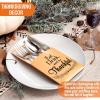 imageJOYIN 36PCS Thanksgiving Turkey Cutlery Holders Gold Foil Utensil Holders for Autumn Fall Party Dinner Table DecorThanksful Cutlery Holder