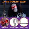 imageJOYIN 36quot Hanging Clown Outdoor Halloween Decorations Swinging Skeleton Decor with Light Up Eyes Button Battery Operated for Clearance Haunted House Prop Party SuppliesClown