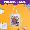 imageJOYIN 3PCS 1375 Large Halloween Tote Treat Bags for Trick or Treating Halloween Goodie Candy Bags Reusable White Canvas Gift Bag for Kids Party Favor Supplies Snack Grocery Tote with HandlesWhite