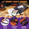 imageJOYIN 3PCS 1375 Large Halloween Tote Treat Bags for Trick or Treating Halloween Goodie Candy Bags Reusable White Canvas Gift Bag for Kids Party Favor Supplies Snack Grocery Tote with HandlesBlack