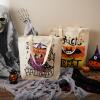 imageJOYIN 3PCS 1375 Large Halloween Tote Treat Bags for Trick or Treating Halloween Goodie Candy Bags Reusable White Canvas Gift Bag for Kids Party Favor Supplies Snack Grocery Tote with HandlesWhite