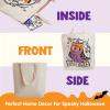 imageJOYIN 3PCS 1375 Large Halloween Tote Treat Bags for Trick or Treating Halloween Goodie Candy Bags Reusable White Canvas Gift Bag for Kids Party Favor Supplies Snack Grocery Tote with HandlesWhite