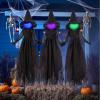 imageJOYIN 3pcs Halloween Witch Decorations Outdoor 5ft Spooky Hanging Ghost Animatronic Decor with Broomstick Light Up Props for Home Outside Yard Garden Lawn Porch Haunted House
