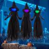 imageJOYIN 3pcs Halloween Witch Decorations Outdoor 5ft Spooky Hanging Ghost Animatronic Decor with Broomstick Light Up Props for Home Outside Yard Garden Lawn Porch Haunted House