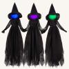 imageJOYIN 3pcs Halloween Witch Decorations Outdoor 5ft Spooky Hanging Ghost Animatronic Decor with Broomstick Light Up Props for Home Outside Yard Garden Lawn Porch Haunted House