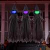 imageJOYIN 3pcs Halloween Witch Decorations Outdoor 5ft Spooky Hanging Ghost Animatronic Decor with Broomstick Light Up Props for Home Outside Yard Garden Lawn Porch Haunted House