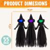 imageJOYIN 3pcs Halloween Witch Decorations Outdoor 5ft Spooky Hanging Ghost Animatronic Decor with Broomstick Light Up Props for Home Outside Yard Garden Lawn Porch Haunted House