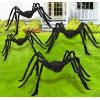 imageJOYIN 4 Packs Halloween Outdoor Decorations Spider Set Scary Large Spiders for Halloween Decor Outside Indoor Party Decor Haunted House Prop Yard Lawn Garden Decoration Black 60quot 36quot 24quot 24quot