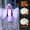 imageJOYIN 43quot Outdoor Halloween Decoration Scary Girl Hanging Ghost Decor Sound Activated with Lightup Head for Yard Patio Haunted House Lawn Garden