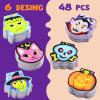 imageJOYIN 48 PCS Halloween Spooky Characters Mini Notepad Set in 6 Designs Halloween Note Pads Trick or Treat Gifts Set for Kids Trick or Treating School Classroom Party Favors Goodies Bags Fillers