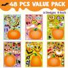imageJOYIN 48 Pcs Halloween Pumpkin Stickers for Kids Halloween Party Favor Craft Party Supplies Funny Sticker with Different Pumpkin Design Classroom Activities Games Goodies Treat GiftsAge 3Pumpkin Stickers