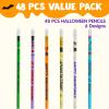 imageJOYIN 48PCS Halloween Pencils Bulk with Eraser Assorted Pencil Assortment Halloween Themed Stationery Set in 6 Design for Kids Boy Girl Trick or Treat Party Favor Supplies Classroom Gifts Prize