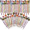 imageJOYIN 48PCS Halloween Pencils with Erasers Stationery Set 48 Colorful Pencils Assortment for Kids in 6 Designs 48 Giant Erasers in 12 Style Halloween Party Favor Supplies Classroom Prizes Gifts
