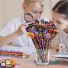imageJOYIN 48PCS Halloween Pencils with Erasers Stationery Set 48 Colorful Pencils Assortment for Kids in 6 Designs 48 Giant Erasers in 12 Style Halloween Party Favor Supplies Classroom Prizes Gifts